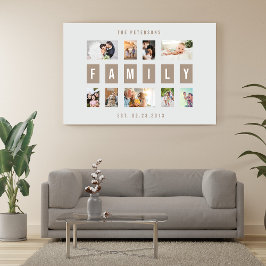  9 Fotofamilie Modern Collage Wall Canvas Afdruk