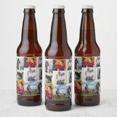 9 foto's aangepaste gepersonaliseerde collage bier etiket (Flessen)