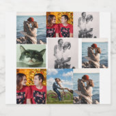 9 foto's aangepaste gepersonaliseerde collage bier etiket (Enkel label)