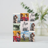 9 foto's aangepaste gepersonaliseerde collage briefkaart (Staand voorkant)