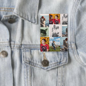9 foto's aangepaste gepersonaliseerde collage button (Insitu)