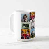 9 foto's aangepaste gepersonaliseerde collage koffiemok (Voorkant links)