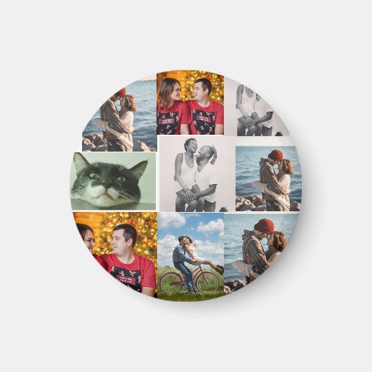 9 foto's aangepaste gepersonaliseerde collage magneet (Voorkant)