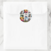 9 foto's aangepaste gepersonaliseerde collage ronde sticker (Tas)