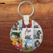 9 foto's aangepaste gepersonaliseerde collage sleutelhanger (Voorkant)