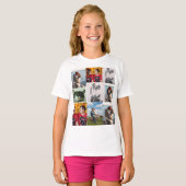 9 foto's aangepaste gepersonaliseerde collage t-shirt (Voorkant volledig)