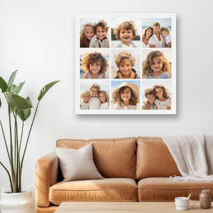 9 foto's collage - Zwart en Wit Canvas Afdruk