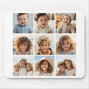 9 foto's collage - Zwart en Wit Muismat
