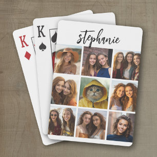9 foto's collage - Zwart en Wit Pokerkaarten