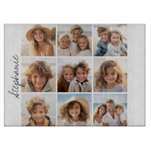 9 foto's collage - Zwart en Wit Snijplank