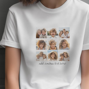 9 foto's collage - Zwart en Wit T-shirt