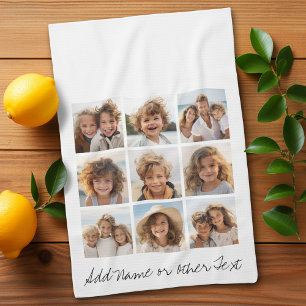 9 foto's collage - Zwart en Wit Theedoek