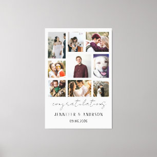 9 foto's geweldig cadeau voor bruid & bruidegom  canvas afdruk