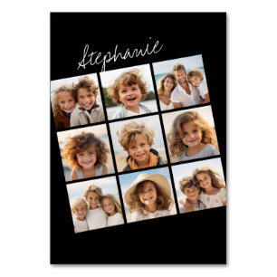 9 foto's - minimaal raster op zwarte achtergrond kaart