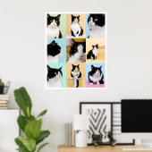 9 Foto's Moderne Collage Kat Hond Poster (Thuiskantoor)