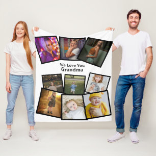 9 Fotosjabloon en tekst op maat gemaakt Fleece Deken