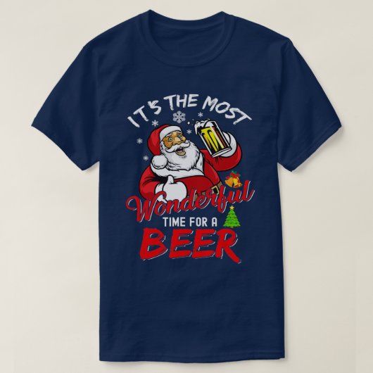 9 Funny kerstkerstkerstkerstman Drink bierwonder T-shirt (Design voorkant)