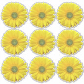9 Gele Gerber-Margriet Bloem Kiss-Cut Stickers (Voorkant)