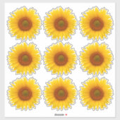 9 Gele Oranje Zonnebloem Bloem Kiss-Cut Stickers (Vel)