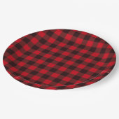9" Geruite Ronde Papieren Bord (Gekanteld)
