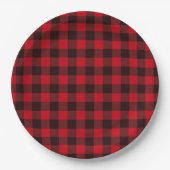 9" Geruite Ronde Papieren Bord (Voorkant)