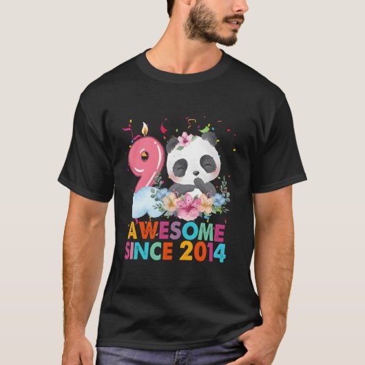 9 Geweldige sinds 2014 Panda 9th T-shirt (Voorkant)