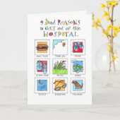 9 goede redenen om het ziekenhuis te verlaten kaart (Gele Bloem)