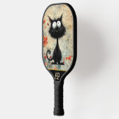 *~* 9 grillige eigenzinnige kat AP68 Bloemfoto Pickleball Paddle (Links)