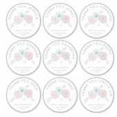 9 grote individuele naam Bedankt bloemenbruiloft Sticker (Voorkant)