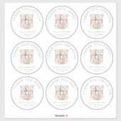 9 grote individuele namen dank u bruiloft sticker (Vel)