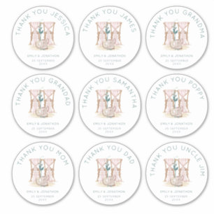 9 grote individuele namen dank u bruiloft sticker