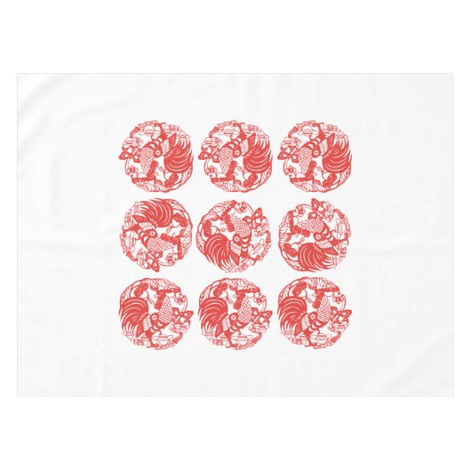 9 Hanen voor Longevity Haan Jaar 2017 Tafel Tafelkleed (Voorkant (Horizontaal))