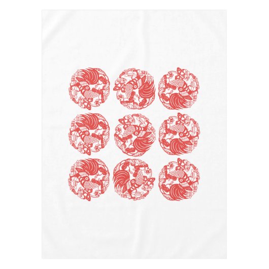 9 Hanen voor Longevity Haan Jaar 2017 Tafel Tafelkleed (Voorkant)