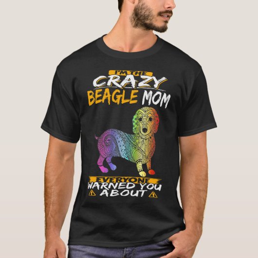 9 Ik Ben De Gekke Beagle Moeder 108 T-shirt (Voorkant)