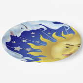 9-inch aangepaste Borden/zon, maan en sterren Papieren Bordje (Gekanteld)