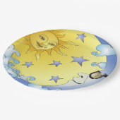 9-inch aangepaste Borden/zon, maan en sterren Papieren Bordje (Gekanteld)