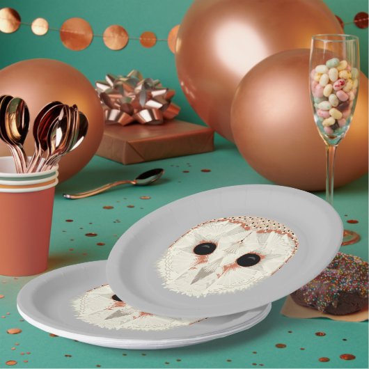 9-inch Barn Owl-Borden Papieren Bordje (Multi)