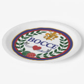 9-inch BOCCE PAPIER-BORD Papieren Bordje (Gekanteld)