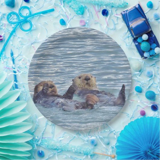9-inch Bord papier met otters (Feest)