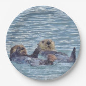 9-inch Bord papier met otters (Voorkant)