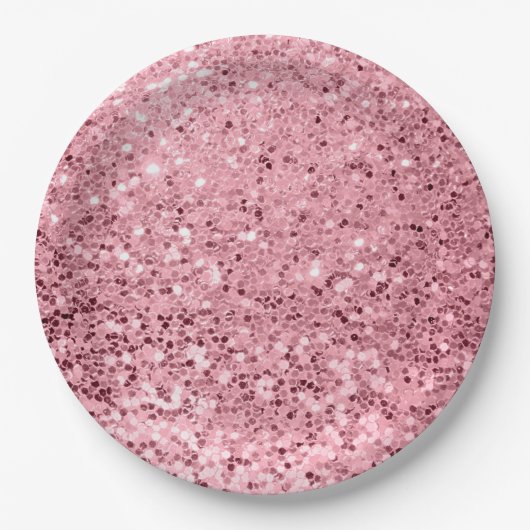 9-inch Bord Roos Gold Glitter met rond papier (Voorkant)