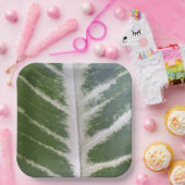 9 inch elegante groene bladendesign papieren bordje (Feest)