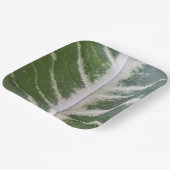 9 inch elegante groene bladendesign papieren bordje (Gebogen)