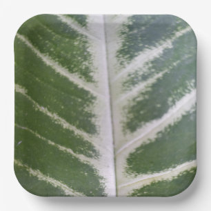 9 inch elegante groene bladendesign papieren bordje