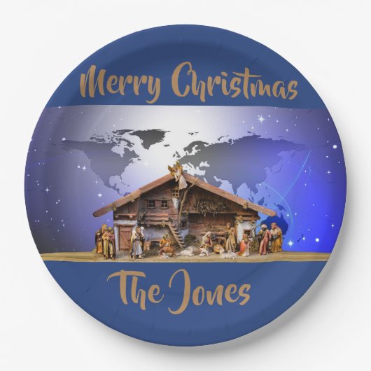 9-inch Nativiteitspapieren Borden Papieren Bordje (Voorkant)