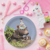 9-inch papieren bord met grizzly beer cub. (Feest)