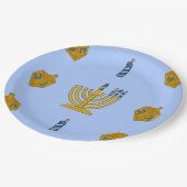 9-inch rond Chanoeka-papier bord (Gekanteld)