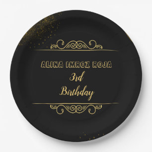 9-inch Round Floral Birthday Party Paper Bord. Papieren Bordje