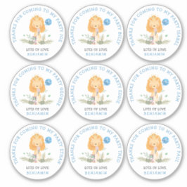 9 individuele gastnamen blauw dank u leeuw sticker