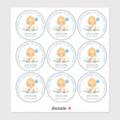 9 individuele gastnamen blauw dank u leeuw sticker (Vel)